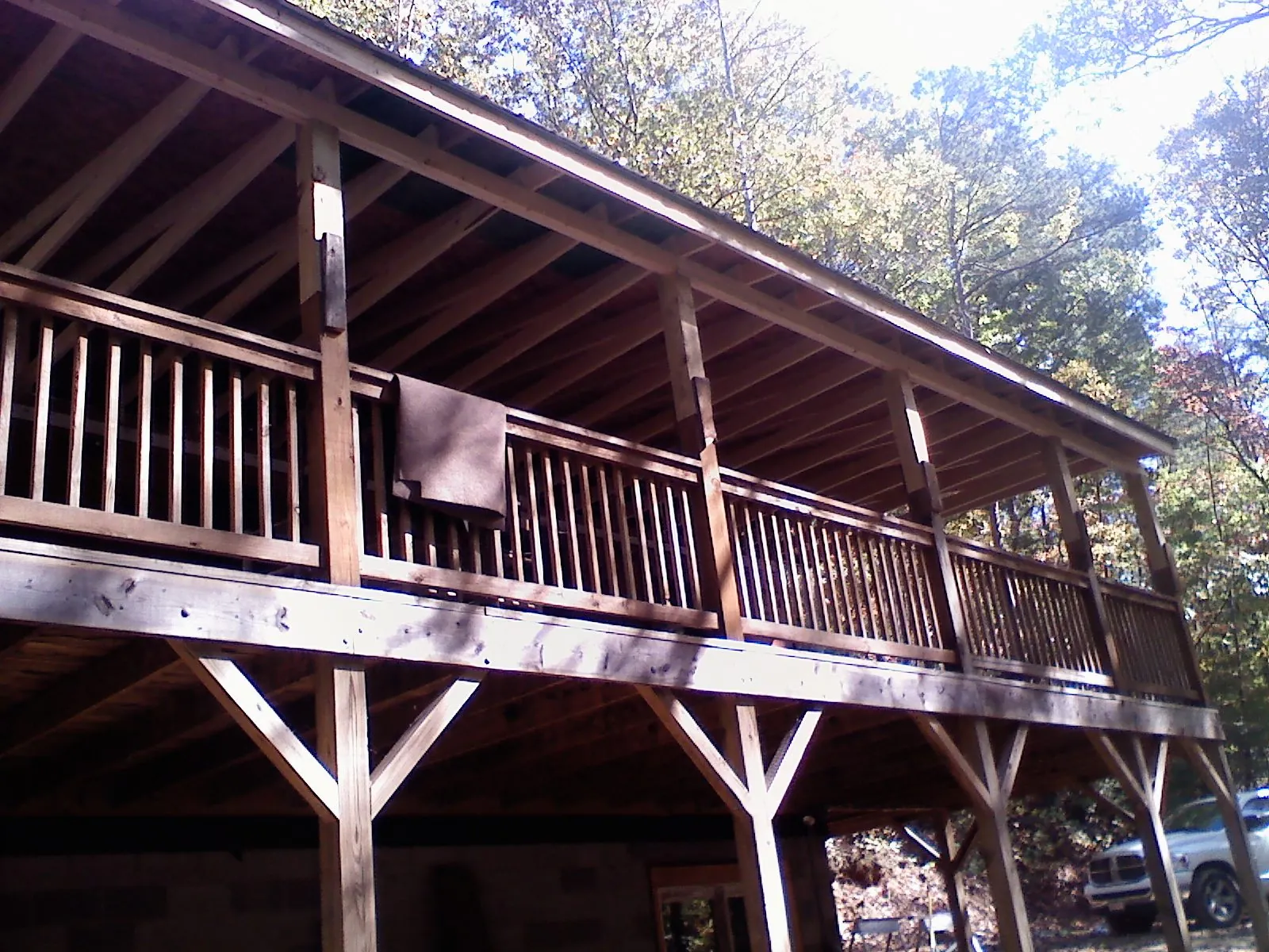 Timber framing under a new elevated porch and deck — Roof Leak Repair in Wahpeton by Roofing Brothers